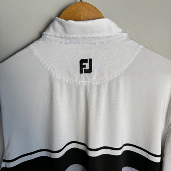 FootJoy FJ Men's Gray/White Performance Short‎ Sleeve Golf Polo Shirt Size Large - Picture 6 of 13